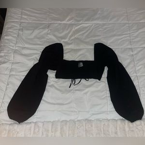 black cropped bra top